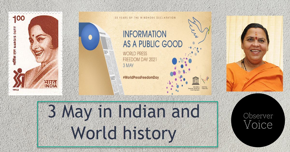 3 May in Indian and World History