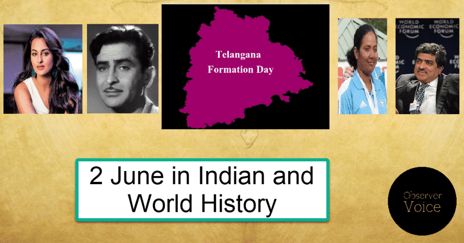 2 June in Indian and World History - Observer Voice