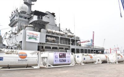 Mission Sagar – Indian Naval Ship Airavat Arrives at Jakarta, Indonesia to deliver Medical Supplies
