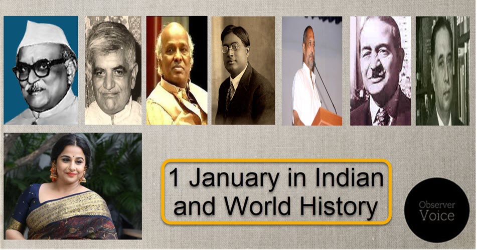 1 January in Indian and World History