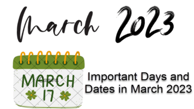 Important Days and Dates in March 2023