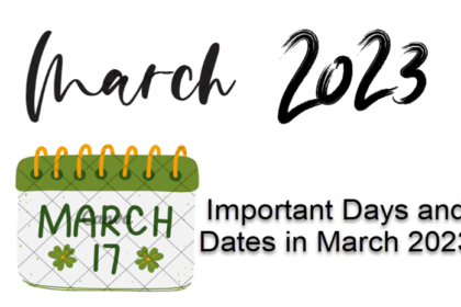 Important Days and Dates in March 2023