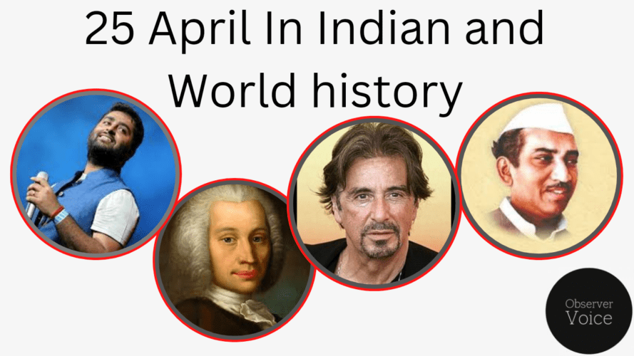 25 April in Indian and World history