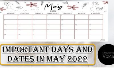 Important Days and Dates in May 2022