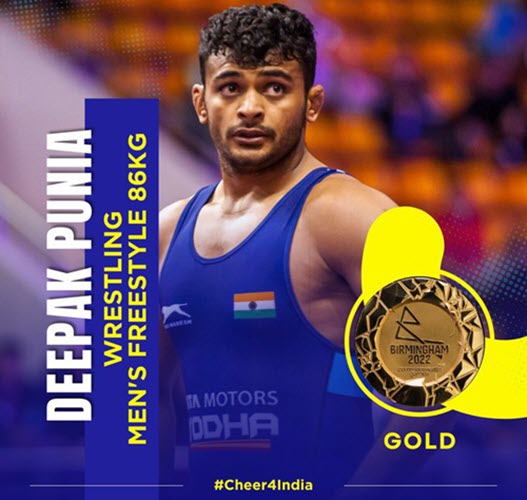 CWG 2022: PM extends wishes to wrestler, Deepak Punia on winning Gold