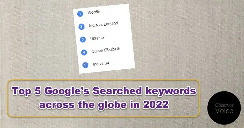 Top 5 Google’s Searched keywords across the globe in 2022