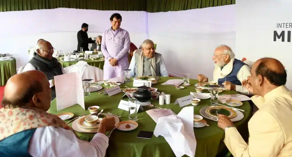 In Parliament, the PM and other leaders ate millet dishes for lunch
