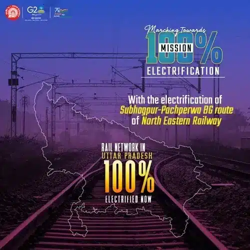 Indian Railways electrified the entire Broad Gauge Network in Uttar Pradesh