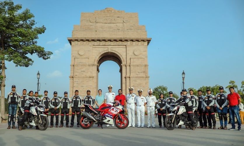 Indian Navy partners with TVS Motor Company as Part of its ‘Azadi Ka Amrit Mahotsav’ Celebrations; Rides Atop TVS Apache Motorcycles Across Pristine Ladakh