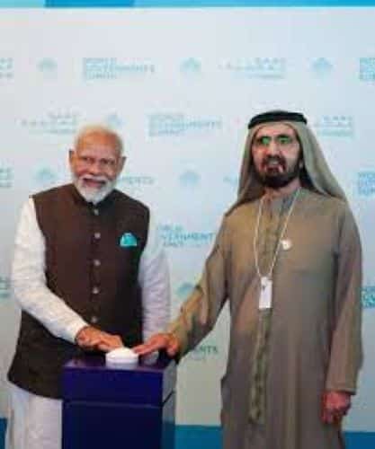 Prime Minister Shri Narendra Modi met His Highness Sheikh Mohamed bin Rashid Al Maktoum, Vice President, Prime Minister, Defence Minister, and the Ruler of Dubai on 14 February 2024 in Dubai.