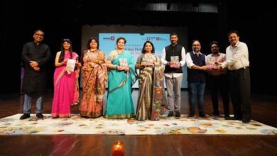 Dr. Madhu Chitkara, Pro Chancellor, Chitkara University, releasing a book titled “Indian Sari - Sartoria and Semiotics” by Prof (Dr) Vaibbhavi Ranavaade at Chitkara University