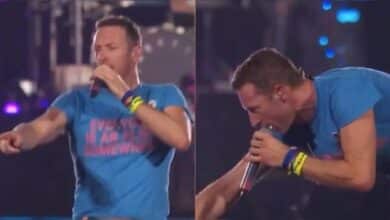 Coldplay's Chris Martin Shows Heart at Ahmedabad Concert