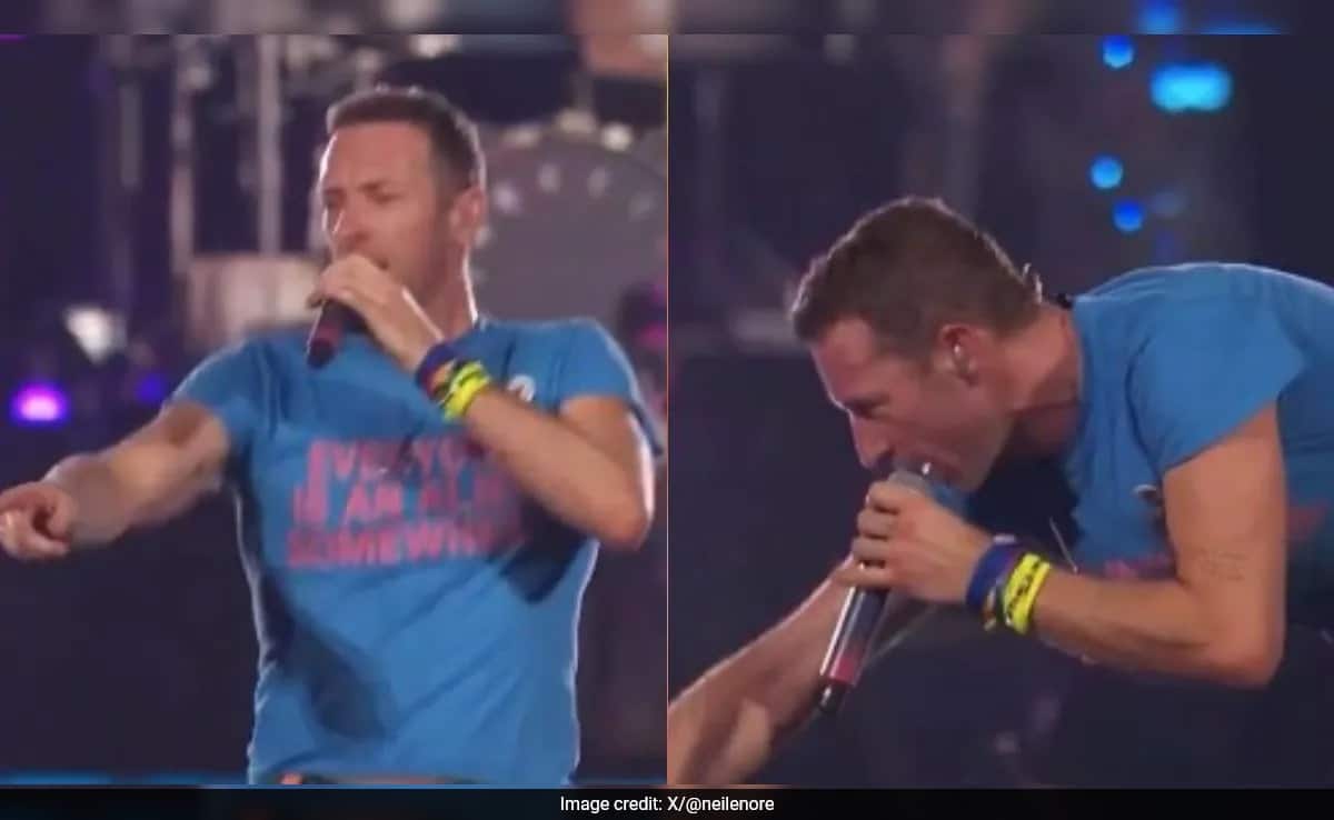 Coldplay's Chris Martin Shows Heart at Ahmedabad Concert