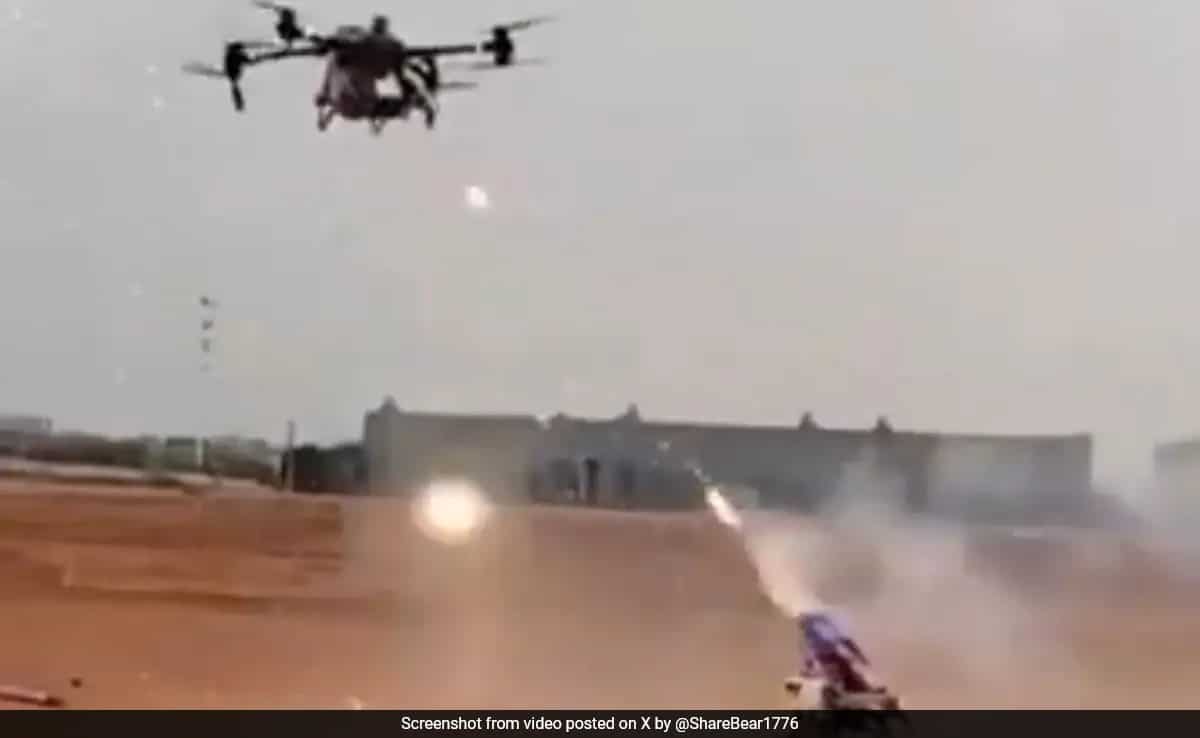 Robot Dog and Drone Engage in Viral Fireworks Battle