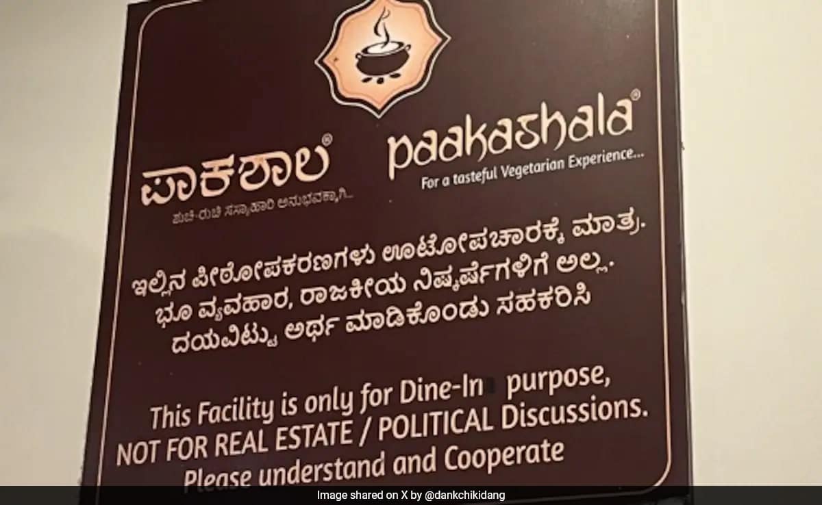 Restaurant in Bengaluru Bans Political Talks to Enhance Dining Experience