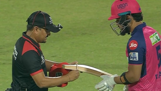 Riyan Parag Clashes with Umpire Over Bat Measurement Controversy