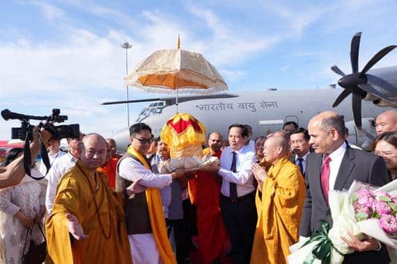 Holy Relics of Lord Buddha Presented by Minority Affairs and Parliamentary Officials
