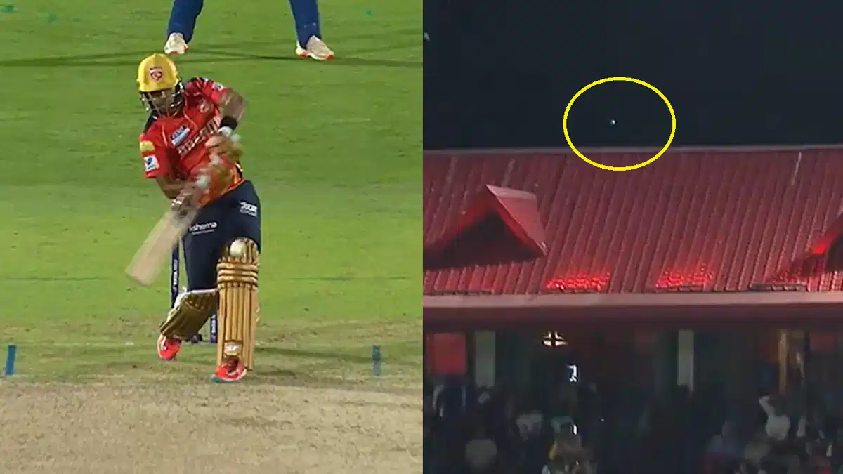 Punjab Kings Batter Launches Spectacular Six Out of Dharamsala