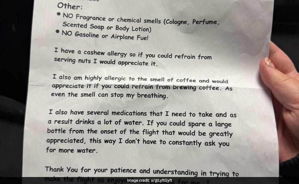 Sky-High Snickers: Online Roasting of Traveler's "Flight Allergy List" Takes Off!