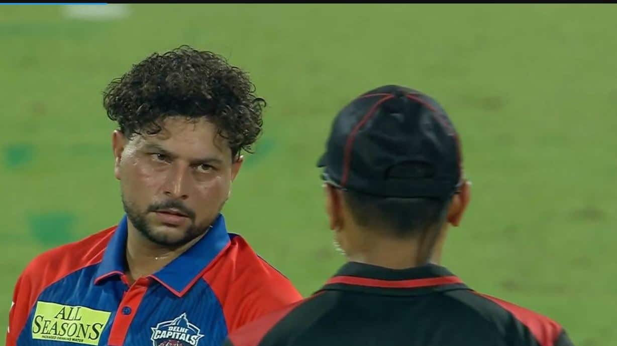Tempers Flare: Kuldeep Yadav Challenges Umpire Following Controversial DRS Decision