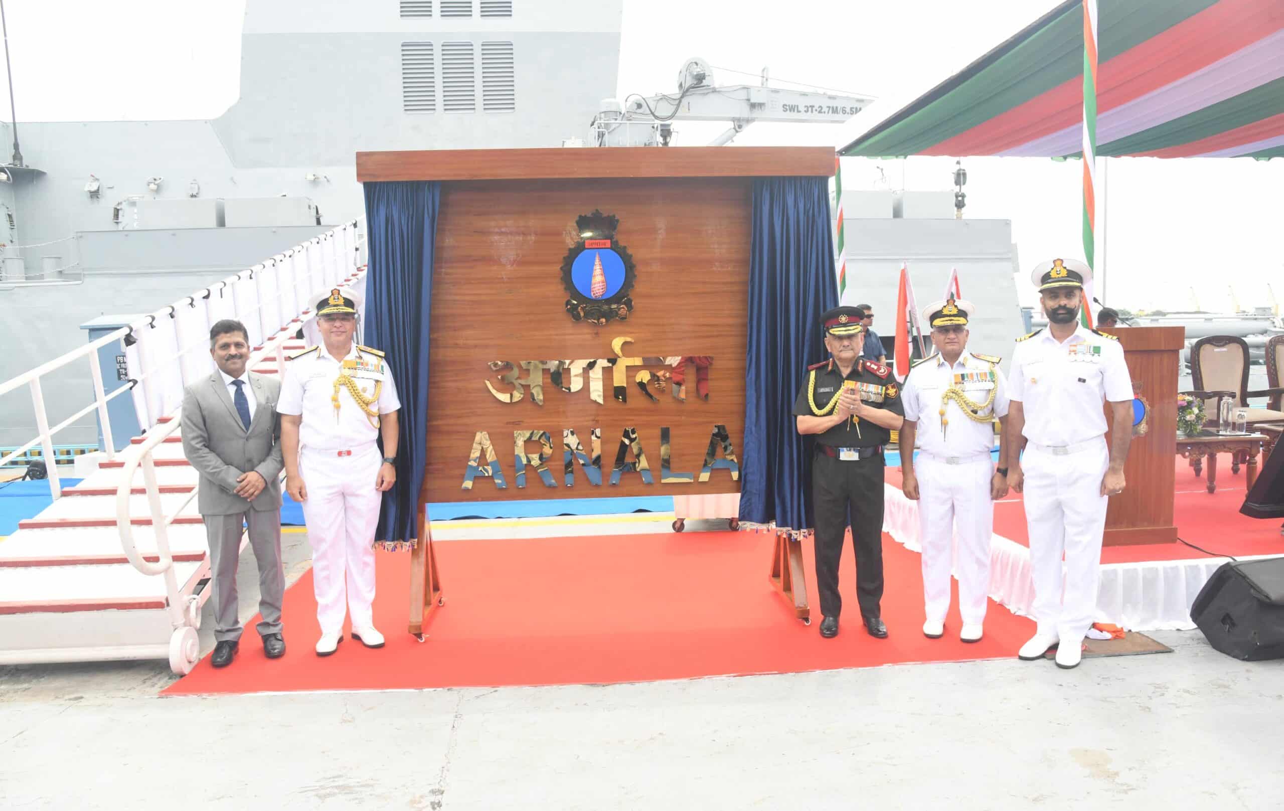 INS Arnala Commissioned into Indian Navy with Chief of Defence Present