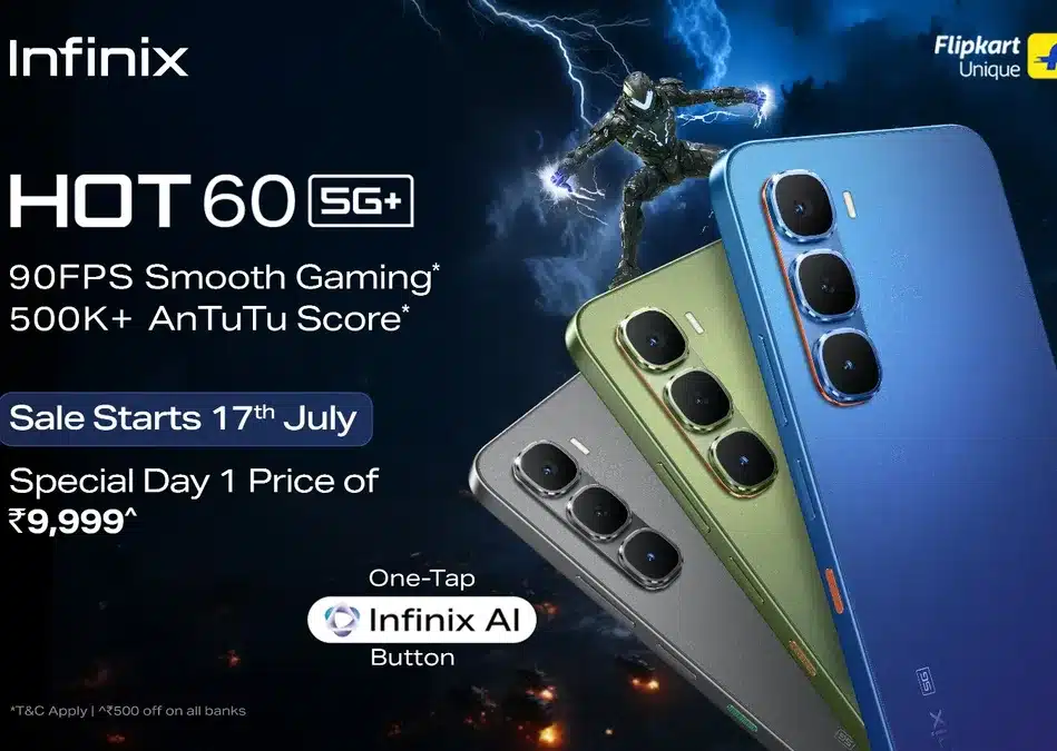 Infinix Hot 60 5G+ Debuts in India Featuring Custom AI Button