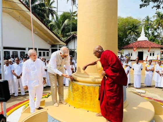 Replica of Ashoka Pillar unveiled in Waskaduwa, Sri Lanka
