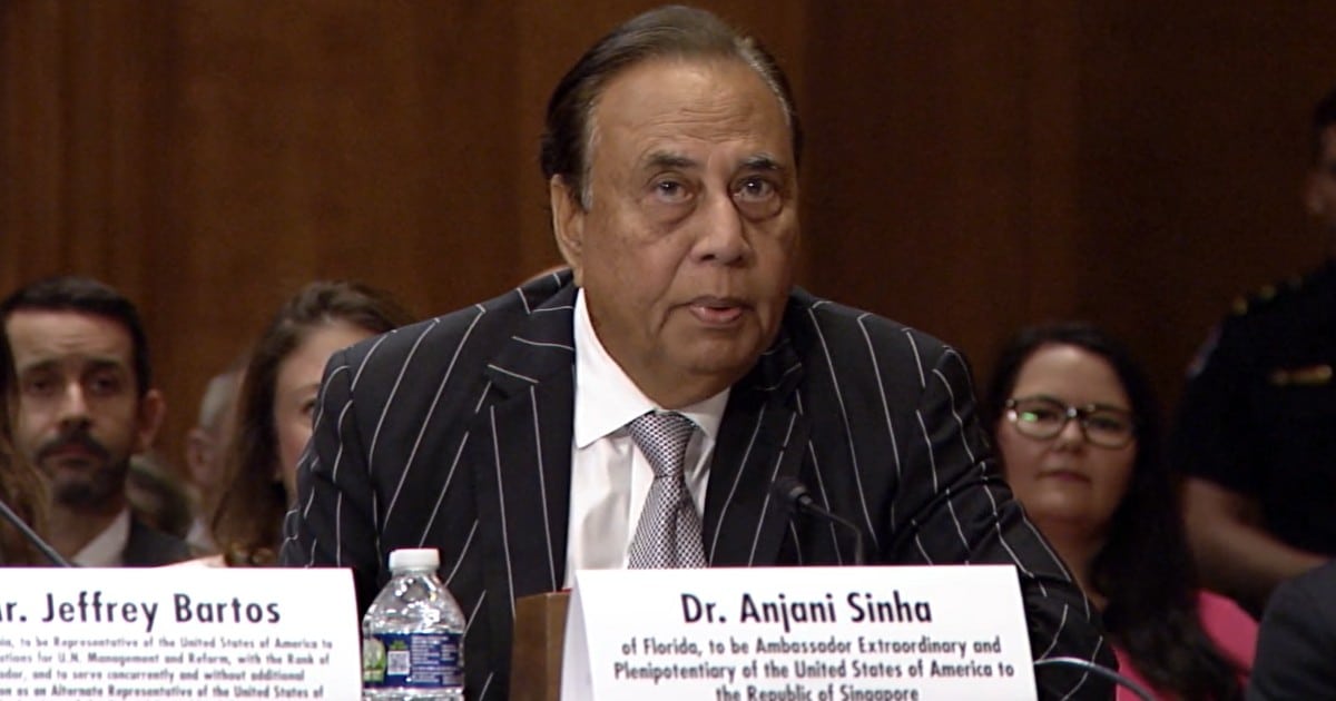 Senate Hearing Intensifies Scrutiny of Trump's Nominee for Singapore Ambassador