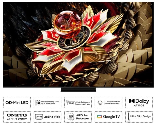 TCL C72K QD Mini-LED TV Delivers 144Hz Refresh Rate and Dolby Atmos