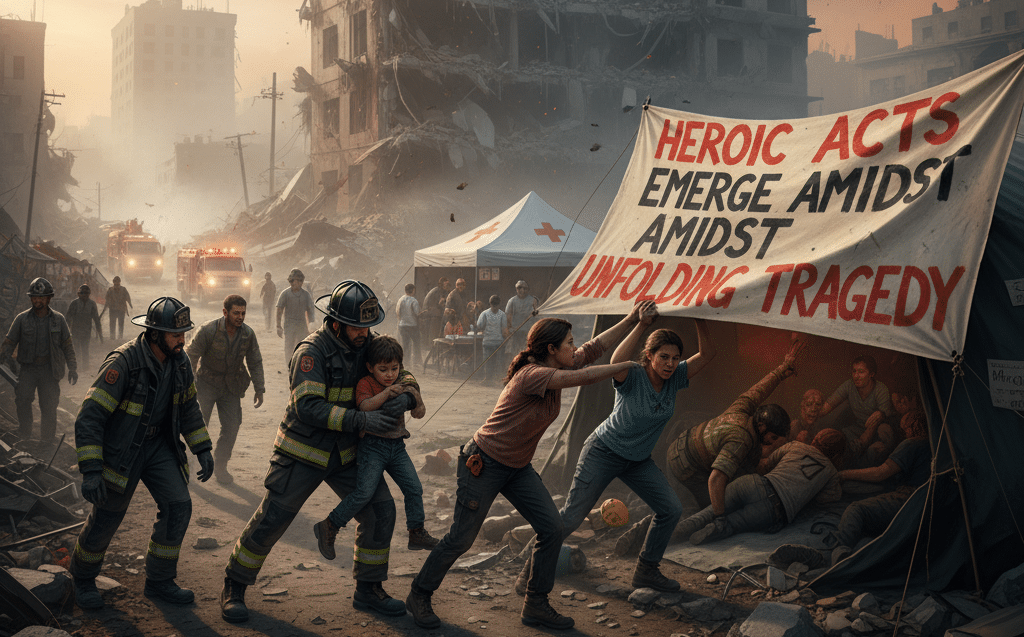 Heroic Acts Emerge Amidst Unfolding Tragedy
