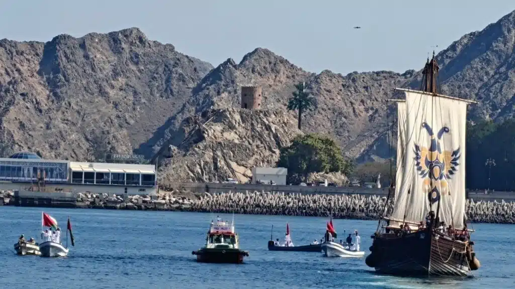 INSV Kaundinya Marks Historic Voyage to Oman
