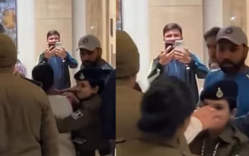 Security Alert: Fan Confronts Rohit Sharma at Team Hotel, Pleads for Help - Watch the Incident