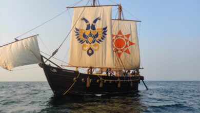 Traditional Indian Hand-Stitched Ship Docks in Oman, Showcasing Cultural Heritage