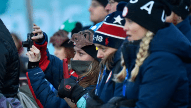 Athletes in the cold