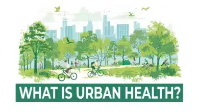 WHO urban health map showing global urbanization patterns and health determinant challenges in cities worldwide