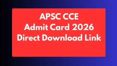 APSC CCE Admit Card 2026