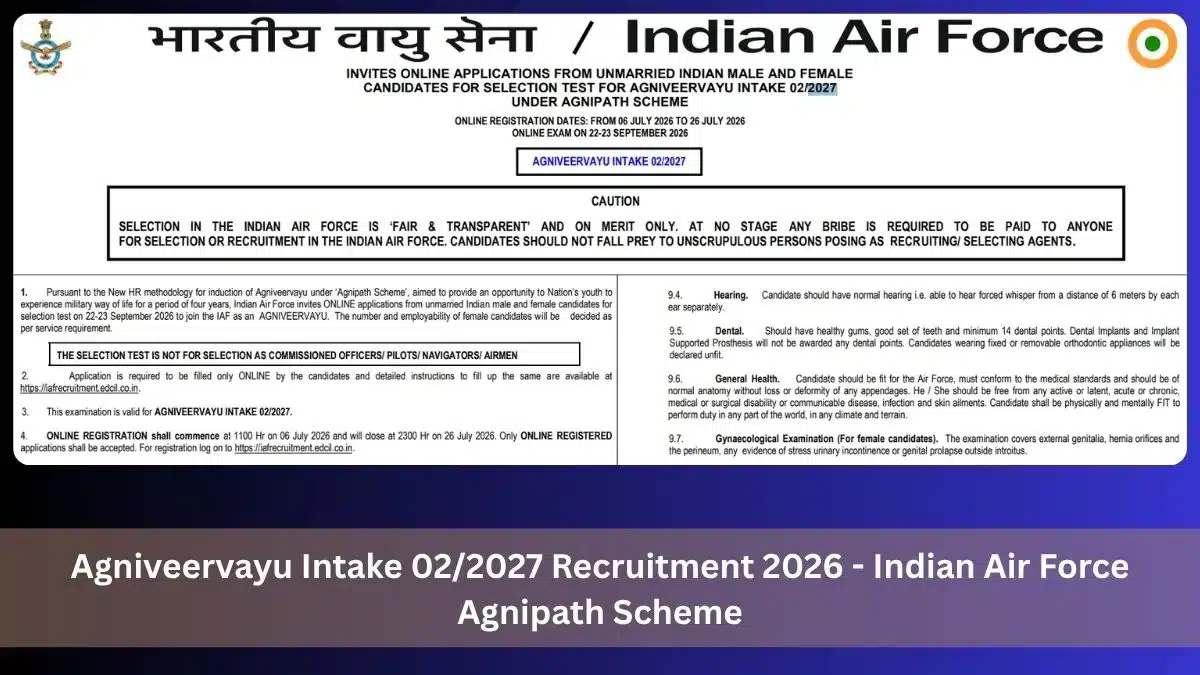 Agniveer Vayu Intake 02/2027