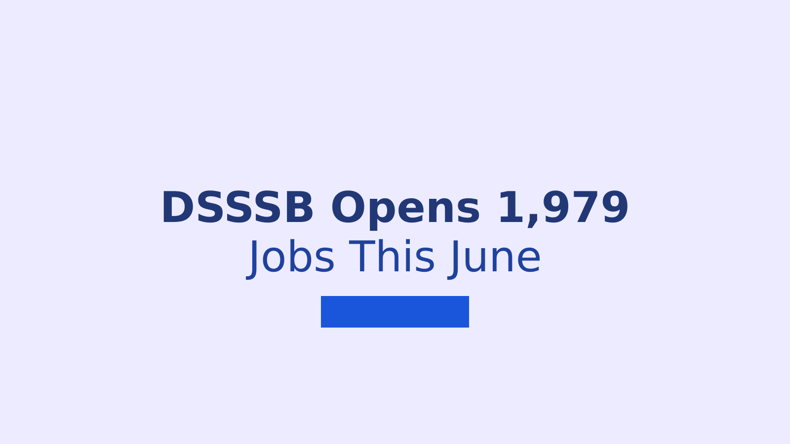 DSSSB Recruitment 2026