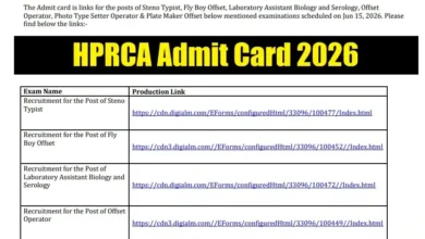 HPRCA Teacher Admit Card 2026