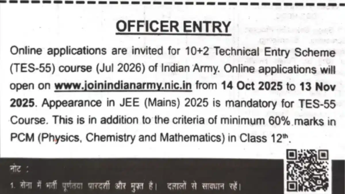 Indian Army TES 56 Recruitment 2026
