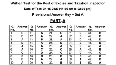 PSSSB Excise Inspector Answer Key 2026