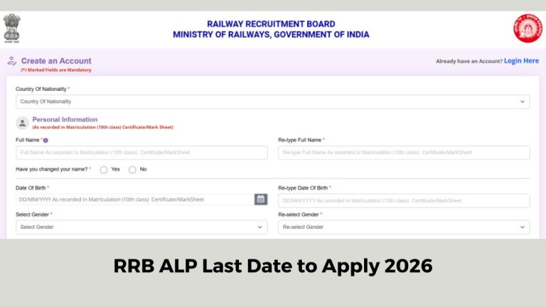RRB ALP 2026 application correction window