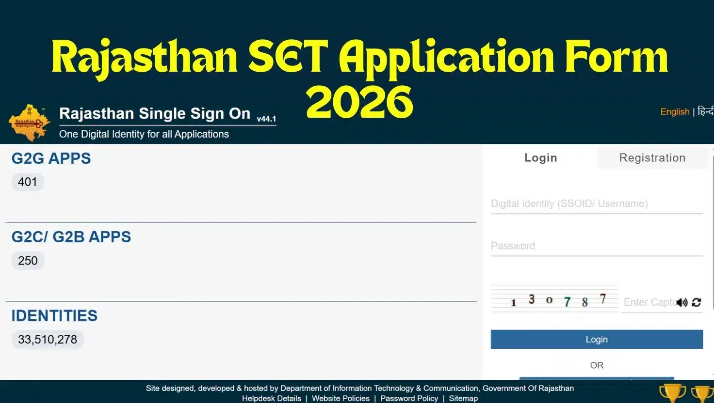Rajasthan SET 2026 application