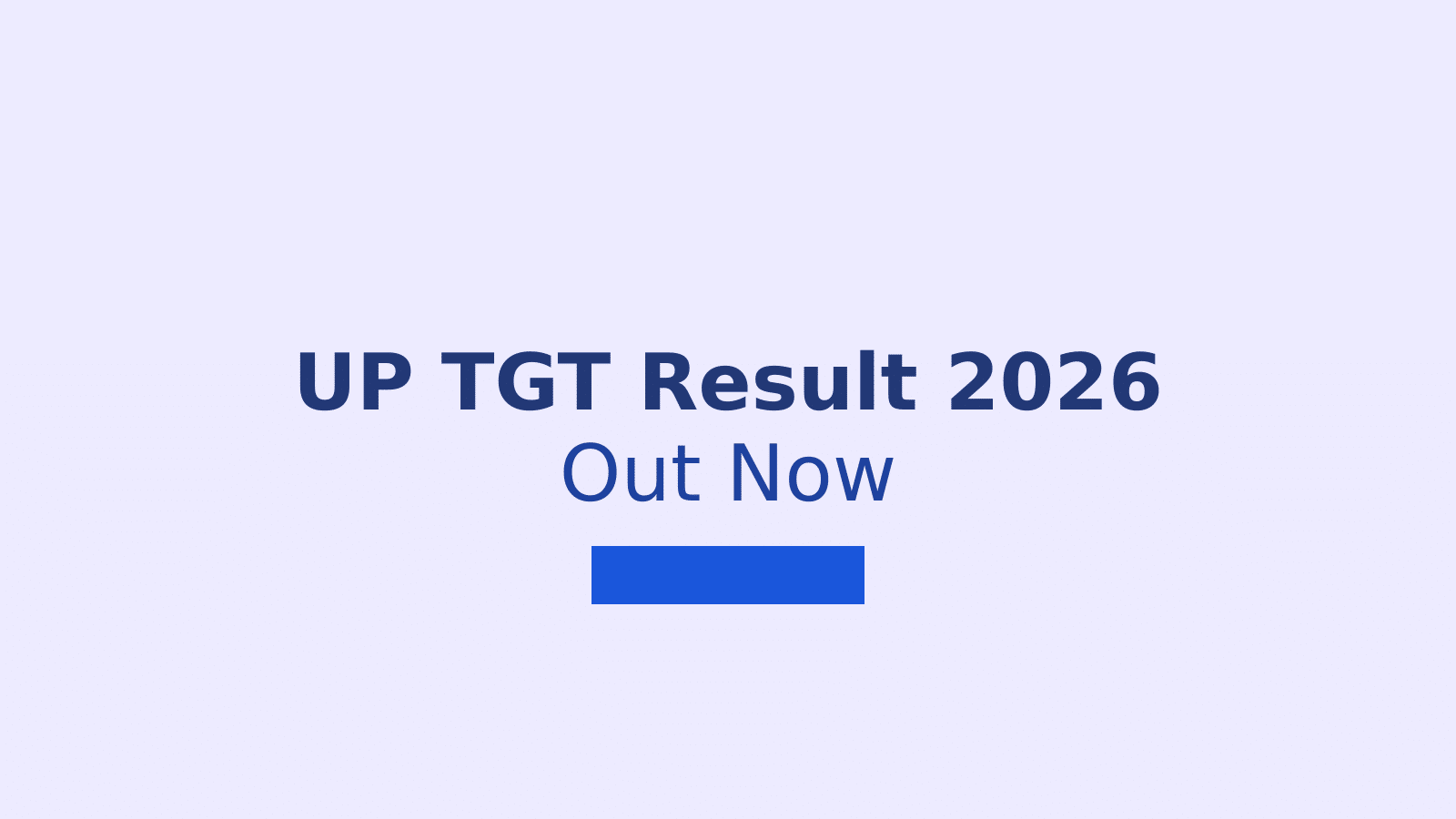 UP TGT Result 2026
