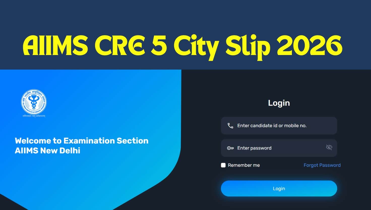 AIIMS CRE 5 city slip 2026