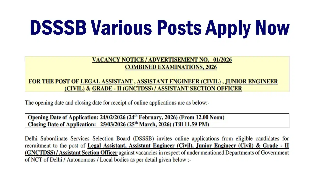DSSSB DASS Grade II Recruitment 2026