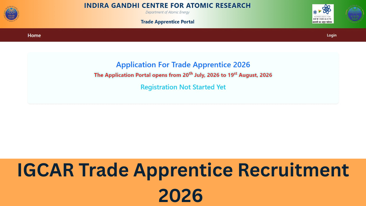 IGCAR apprentice recruitment 2026