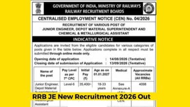 RRB JE Recruitment 2026