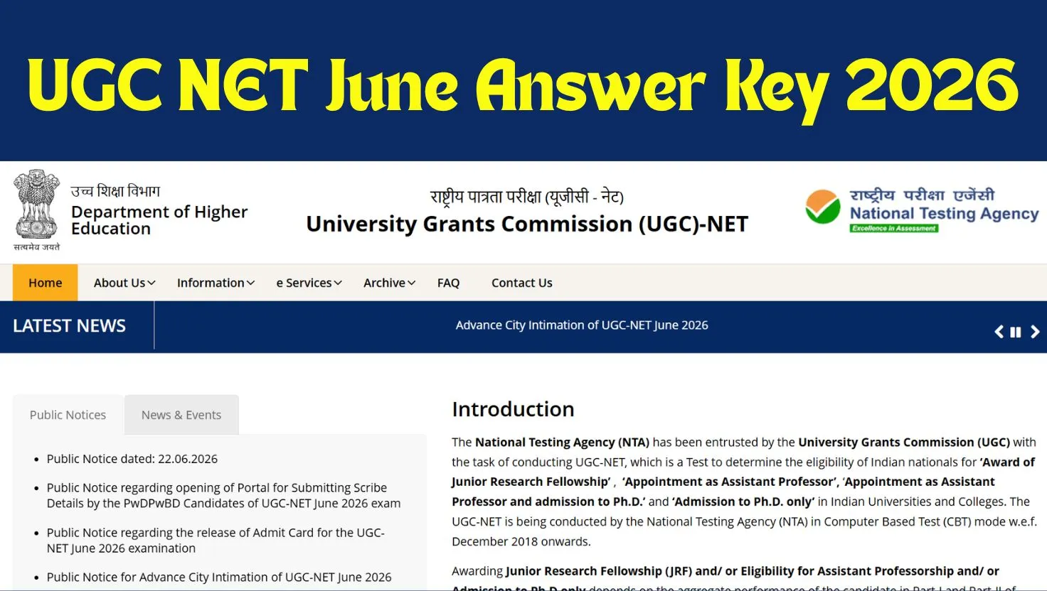 UGC NET Answer Key 2026