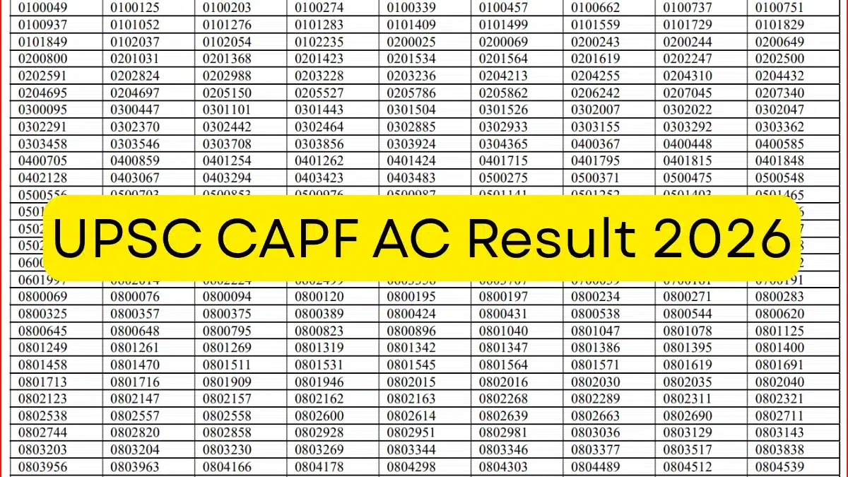 UPSC Announces CAPF Exam Results and Next Steps for Candidates